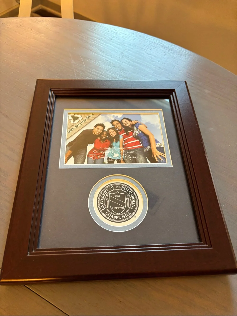UNC Wooden Photo Frame with Navy Mat